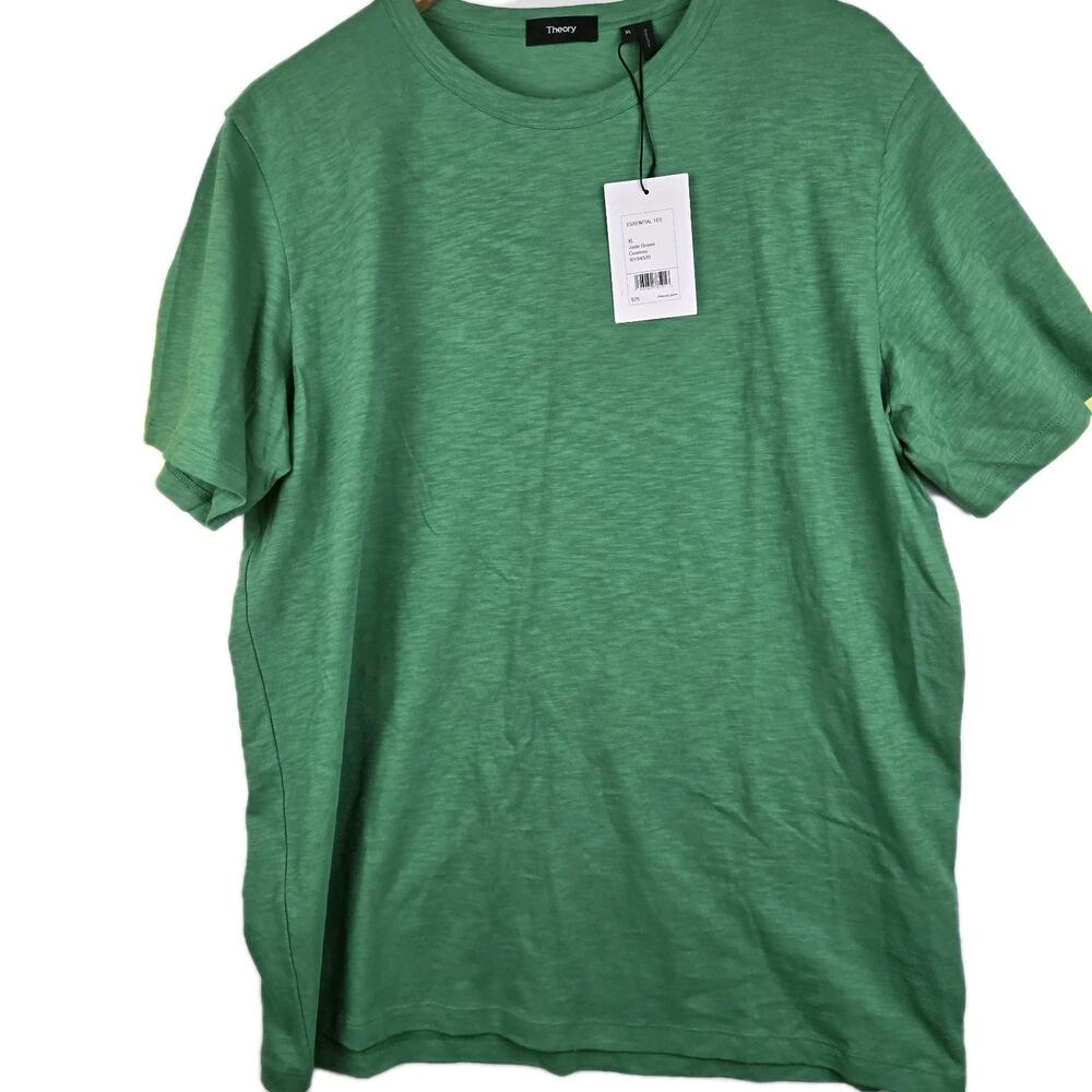 Theory Essential Tee Mens XL Neck T-Shirt Green Short Sleeve